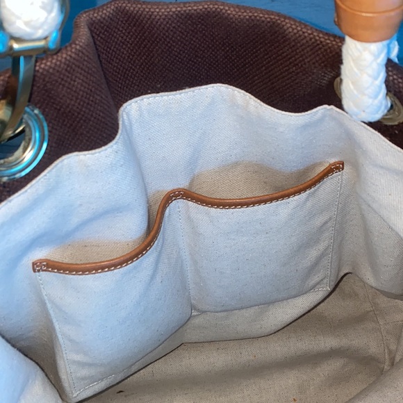 MICHAEL KORS BROWN CANVAS BEACH TOTE - Picture 3 of 4